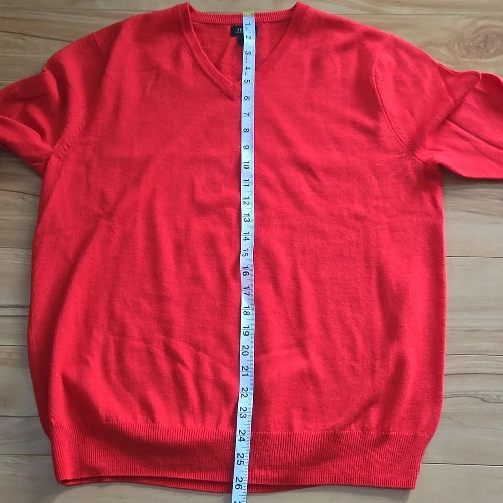 J.Crew Men's Merino Wool Sweater in Tomato Red MEDIUM